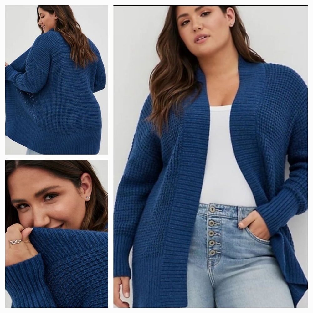 NWOT Torrid Chunky Cocoon Navy Cardigan Size 0X 12 Lrg